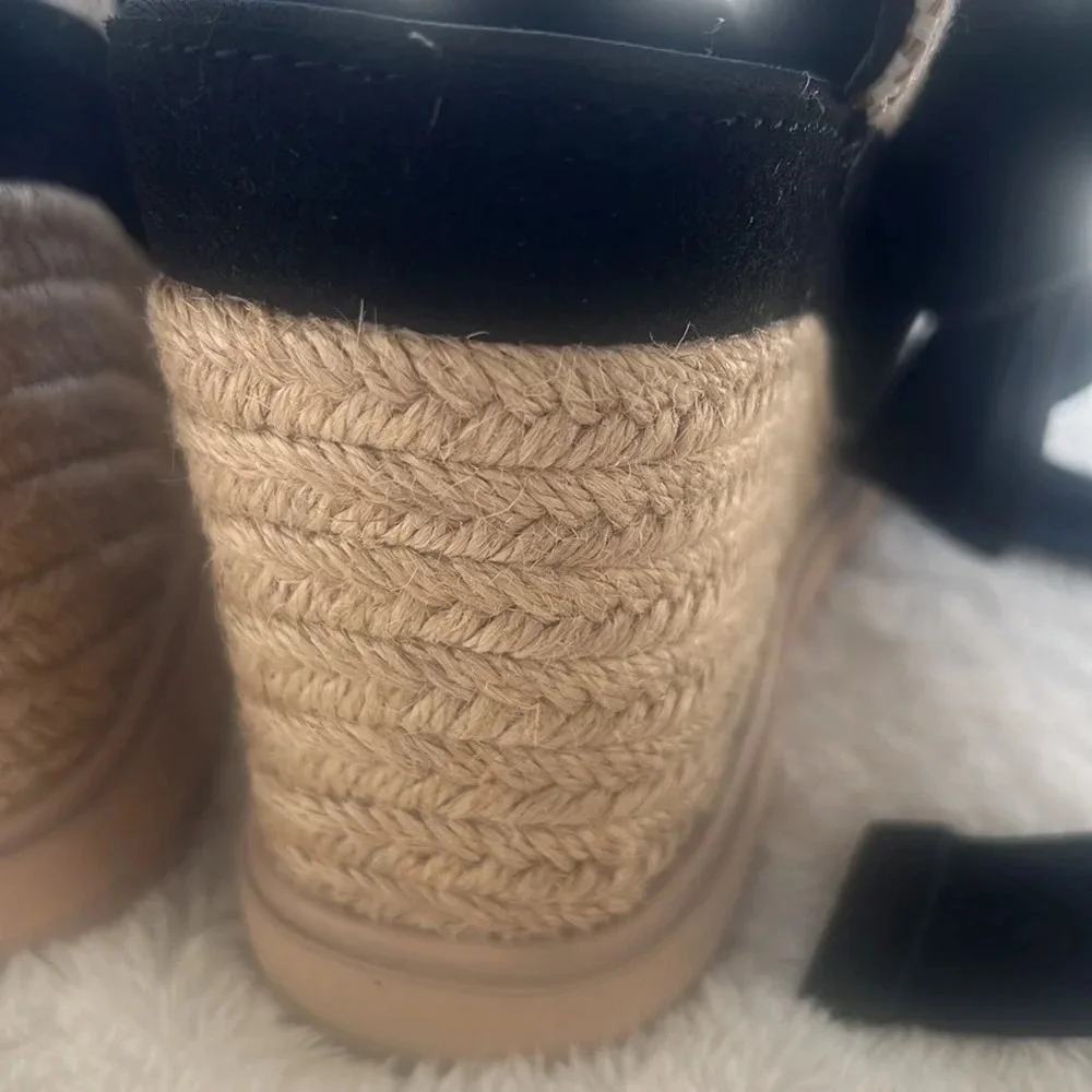 UGG Sz 9.5 Abbot Ankle Wrap Espadrille Sandals Band Tribal Embroidery NEW - Picture 13 of 16